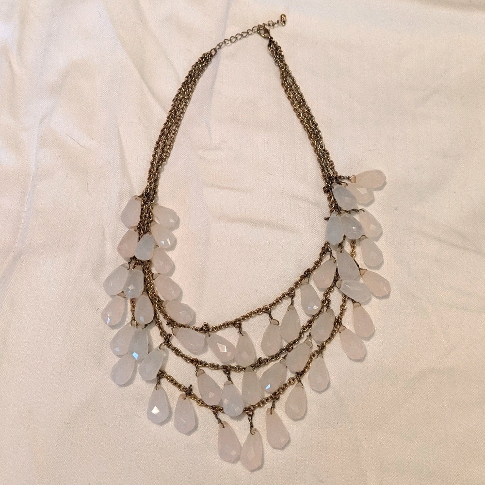 Pink 3 Tier Chandelier Necklace